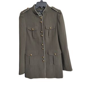White House Black Market WHBM Women’s XS Olive Green Military Regal Jacket Coat